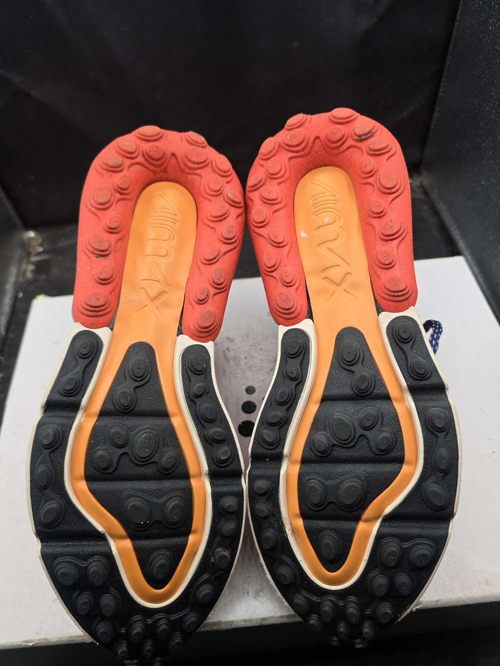 Nike Black Sneaker with Blue Interior and Orange Stitching - Picture 7 of 7